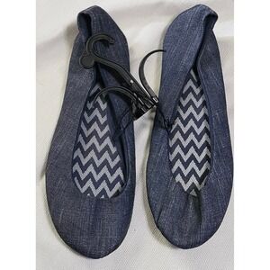 Ju Hui Footwear‎ Blue Fabric Ballet Flat Slip On Shoes Women's Size 7 US